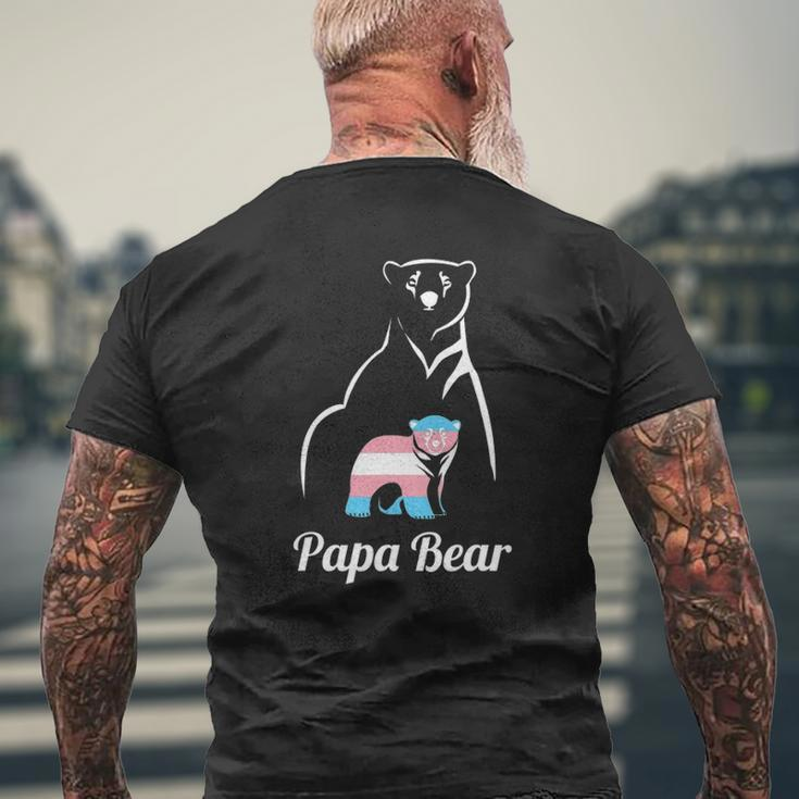 Papa Bear Transgender Dad Trans Child Lgbt Trans Pride Mens Back Print T-shirt Gifts for Old Men