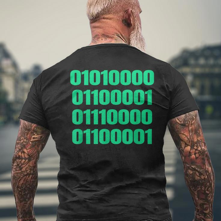 Papa In Binary Code For Dad Men's T-shirt Back Print Gifts for Old Men