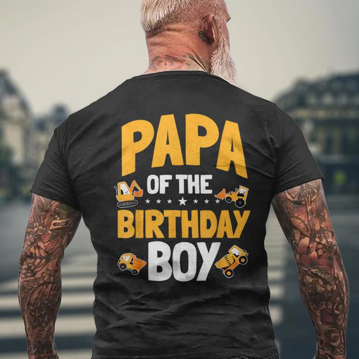 Papa Of The Birthday Boy Construction Worker Bday Party Men's T-shirt Back Print Gifts for Old Men