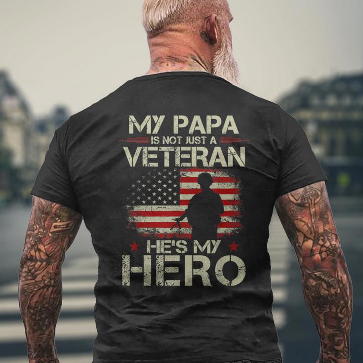 My Papa Is Not Just A Veteran He's My Hero Veteran Men's T-shirt Back Print Gifts for Old Men