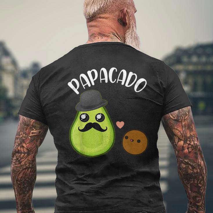 Papacado Papa Avocado Lover Matching Dad Father's Day Men's T-shirt Back Print Gifts for Old Men