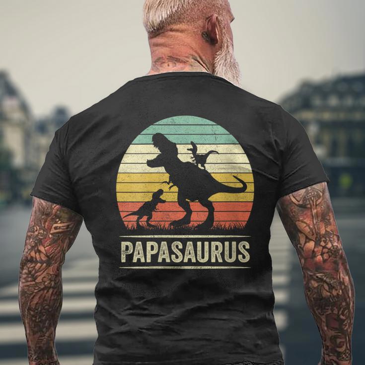 Papasaurus Dinosaur Papa Tyrannosaurus Dino Twin Pack Mit-Ausschnitt T-Shirt mit Rückendruck Geschenke für alte Männer