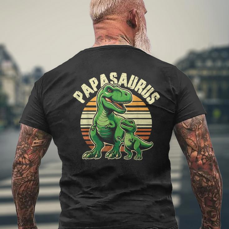PapasaurusRex Dinosaur Papa Saurus Father's Day Retro Men's T-shirt Back Print Gifts for Old Men