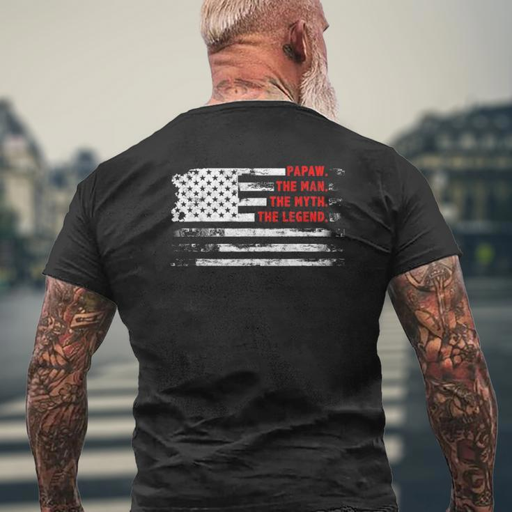 Papaw The Man Myth Legend American Usa Flag Father’S Day Mens Back Print T-shirt Gifts for Old Men