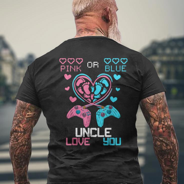 Parents Pink Or Blue Uncle Love You Baby Gender Reveal Men's T-shirt Back Print Gifts for Old Men