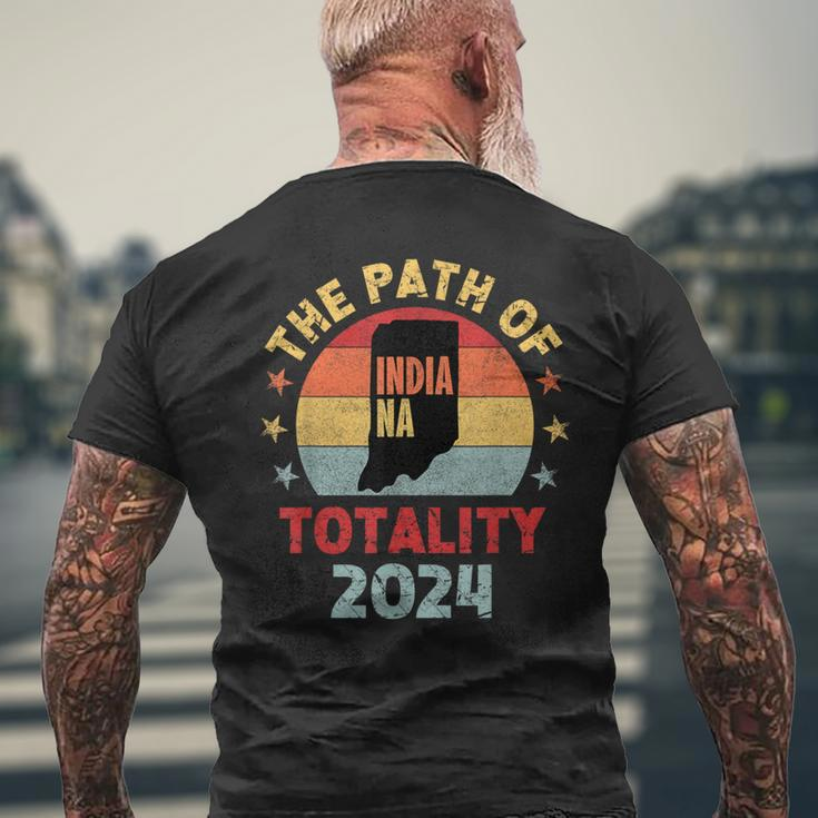 The Path Of Totality Indiana Solar Eclipse 2024 In Indiana Men's T-shirt Back Print Gifts for Old Men