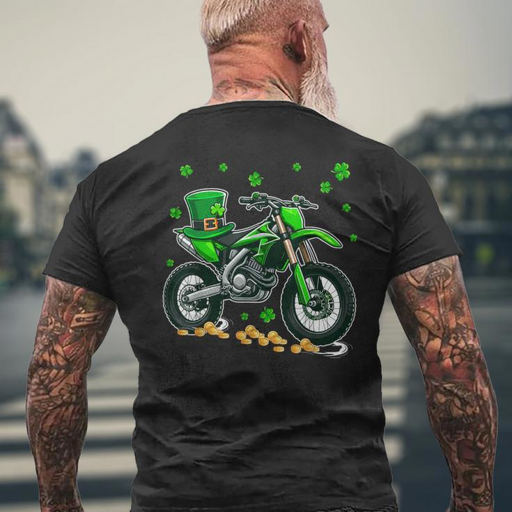 Patrick's Day Dirt Bike Shamrocks Lucky Patrick's Day Coin Men's T-shirt Back Print Gifts for Old Men