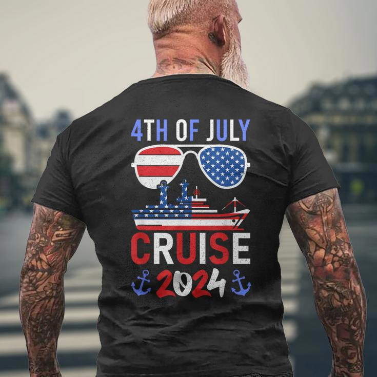 Patriotic 4Th Of July Cruise 2024 Family Squad Matching Men's T-shirt Back Print Gifts for Old Men