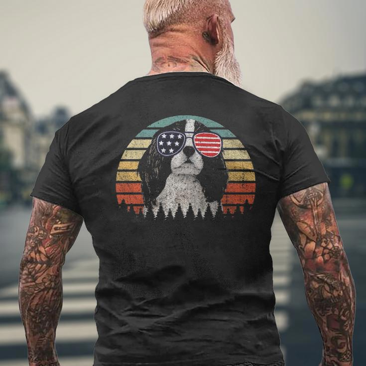 Patriotic Cavalier King Charles Spaniel American Flag Dog Men's T-shirt Back Print Gifts for Old Men
