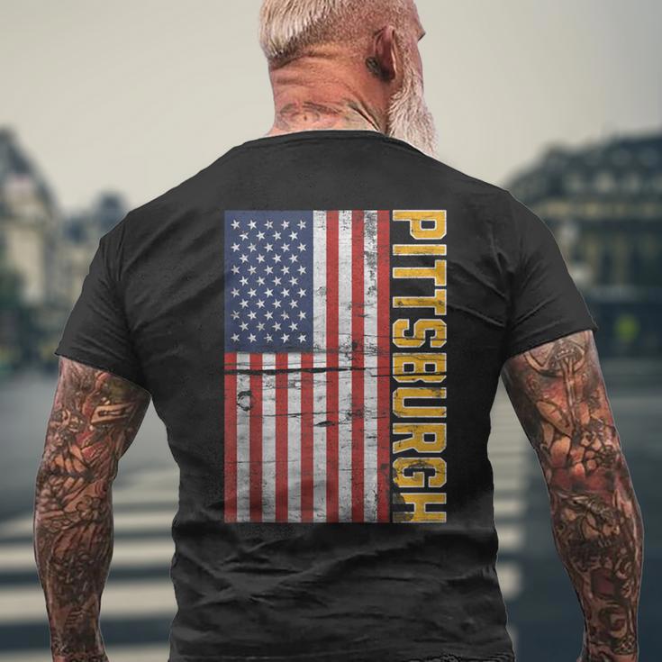 Patriotic Pittsburgh Usa Flag Pride Vintage Pittsburgh Men's T-shirt Back Print Gifts for Old Men