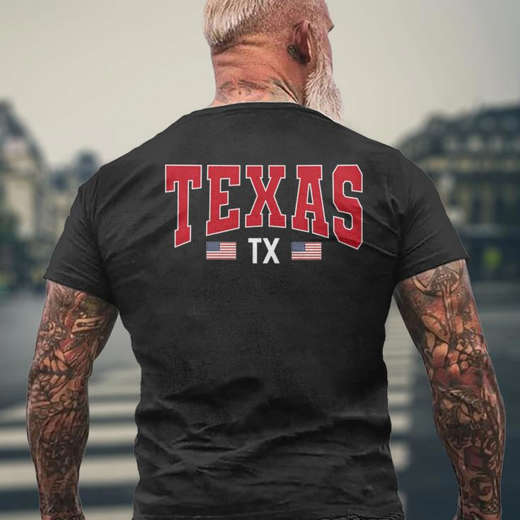 Patriotic Texas Tx Usa Flag Vintage Texan Texas Men's T-shirt Back Print Gifts for Old Men