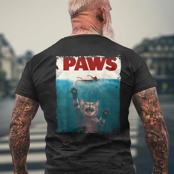 Paws Kitten Meow Parody Cat Lover Cute Cat Men's T-shirt Back Print Gifts for Old Men