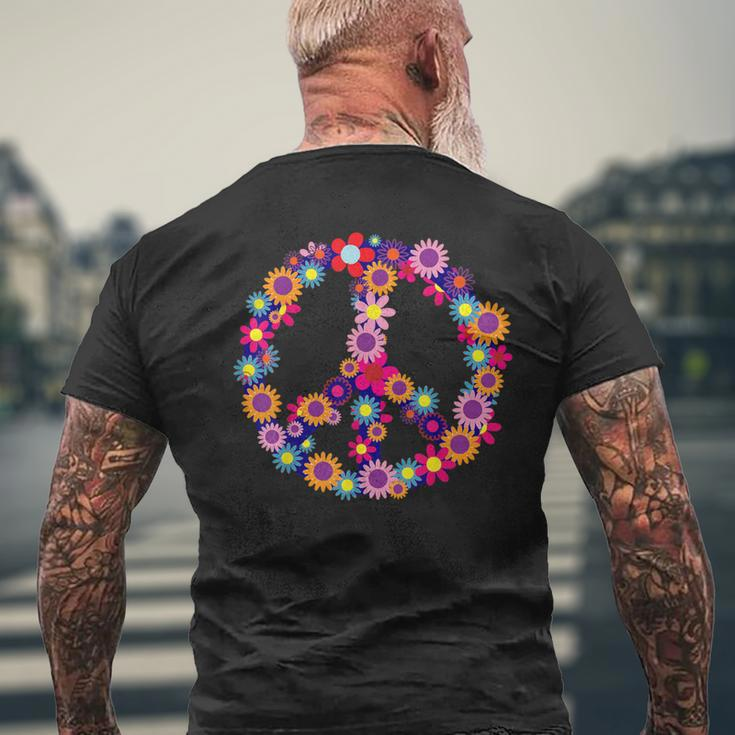 Peace Love Hippie Costume Tie Die 60S 70S Yoga Outfit Men's T-shirt Back Print Gifts for Old Men