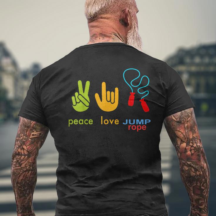 Peace Love Jump Rope Skipping Jumping Men's T-shirt Back Print Gifts for Old Men