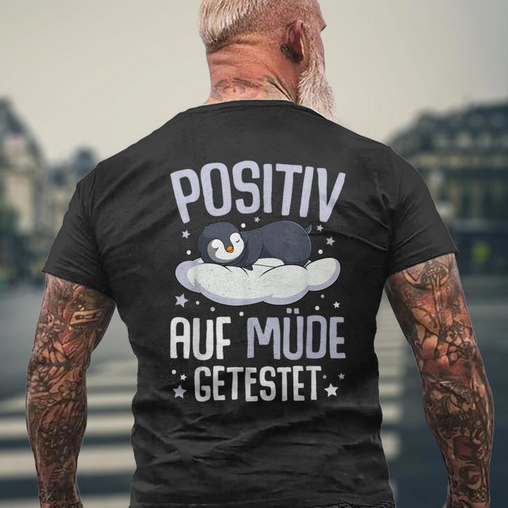 Penguin Positiv Auf Müde Getestet Penguin Black T-Shirt mit Rückendruck Geschenke für alte Männer