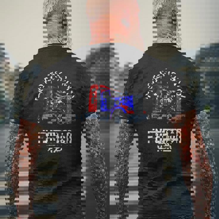 People’S Convoy Freedom 2022 Support Truckers Mens Back Print T-shirt Gifts for Old Men People’S Convoy Freedom 2022 Support Truckers Mens Back Print T-shirt Gifts for Old Men