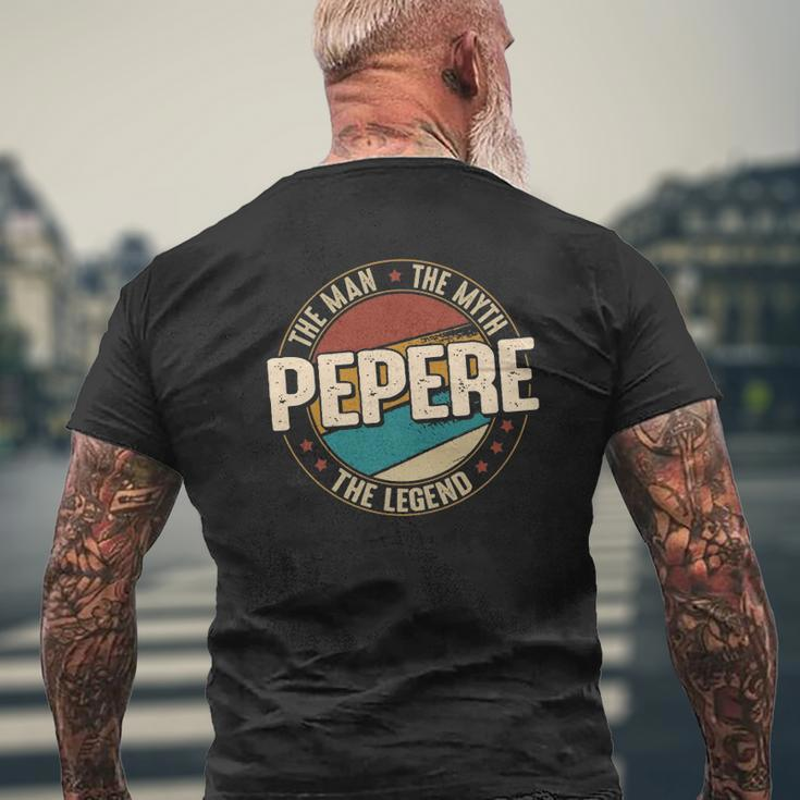 Pepere Man Myth Legend Father's Day Pepere Mens Back Print T-shirt Gifts for Old Men