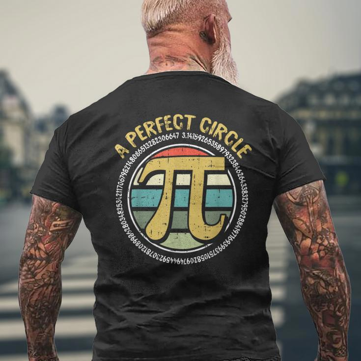 Perfect Circle Pi Day Retro Math Symbols Number Teacher Men's T-shirt Back Print Gifts for Old Men