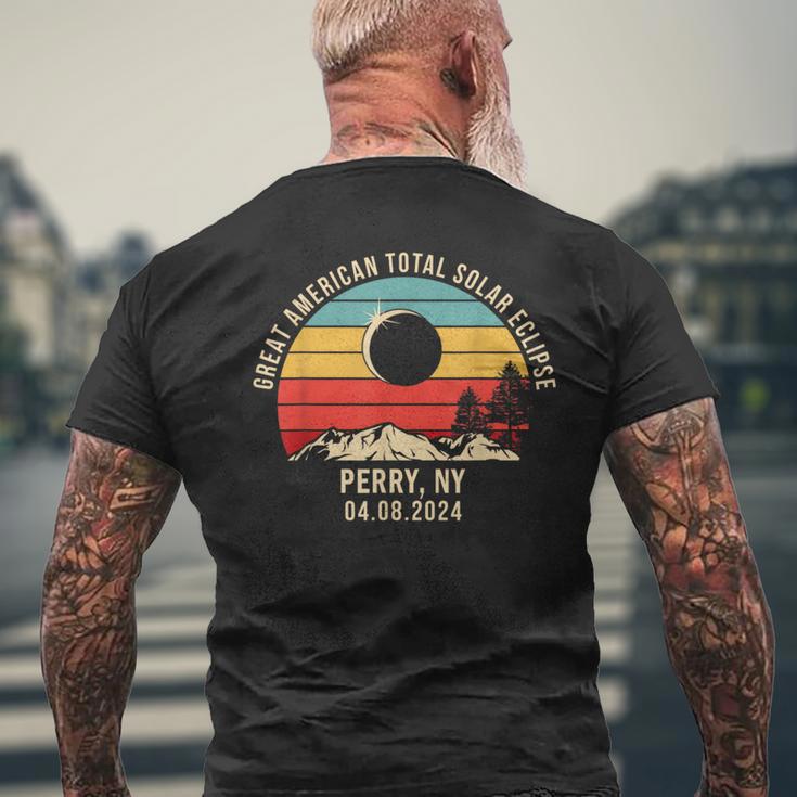 Perry Ny New York Total Solar Eclipse 2024 Men's T-shirt Back Print Gifts for Old Men