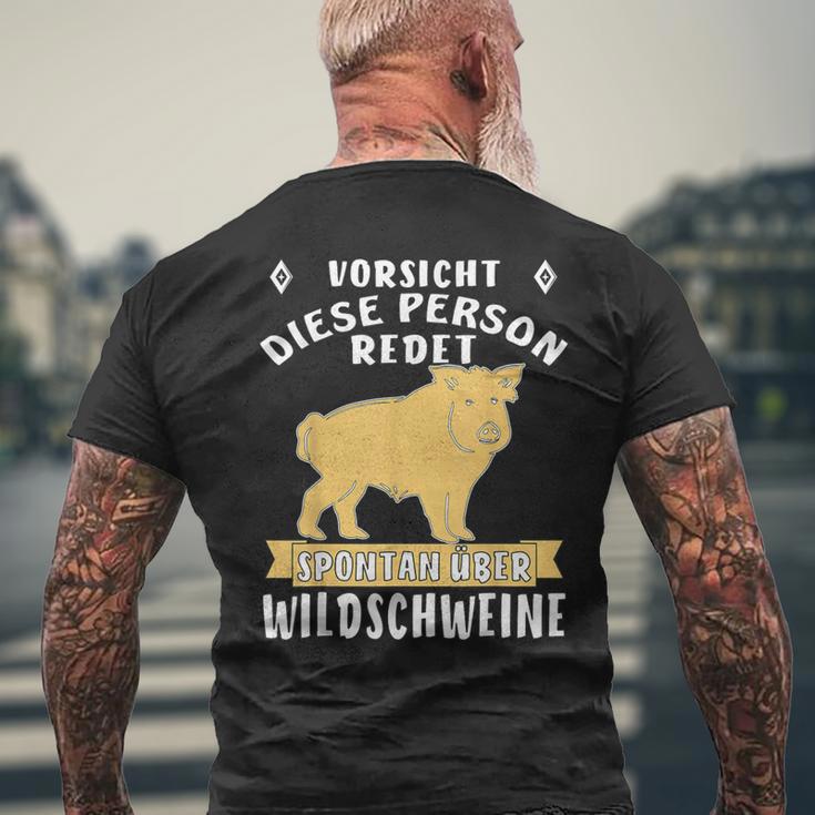 Person Redet Über Wildschweine Sau Jagen Wildsau Hunter Person R S T-Shirt mit Rückendruck Geschenke für alte Männer