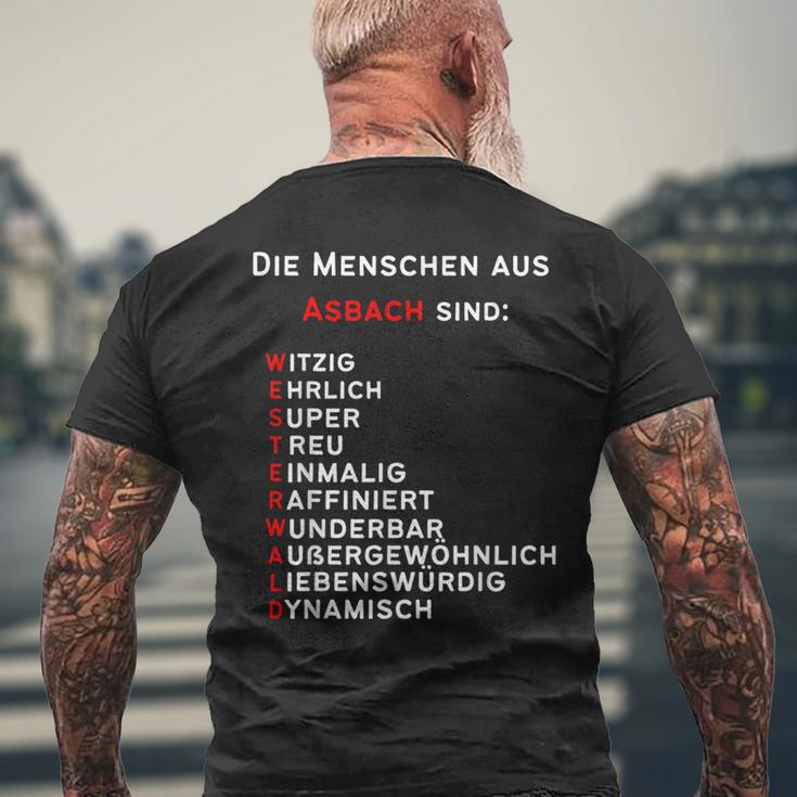 Personalisiertes Asbach-Stadtstolz Kurzärmliges Herren-T-Kurzärmliges Herren-T-Shirt, Text in Akrostichon-Form Geschenke für alte Männer