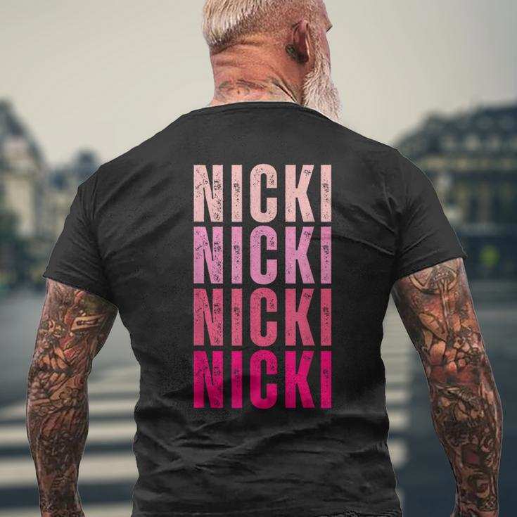 Personalized Name Nicki I Love Nicki Vintage Men's T-shirt Back Print Gifts for Old Men