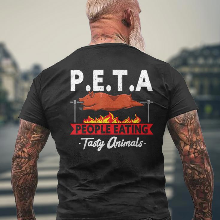 PETA People Eating Tasty Animals Bbq Grill Smoking Meat Men's T-shirt Back Print Gifts for Old Men