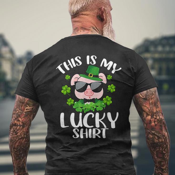 Pig Leprechaun Hat St Patrick's Day This Is My Lucky Men's T-shirt Back Print Gifts for Old Men