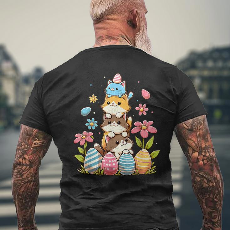 Pile Of Kitty Cats Easter Day Cute Cat Lover Cat Owner Men's T-shirt Back Print Gifts for Old Men