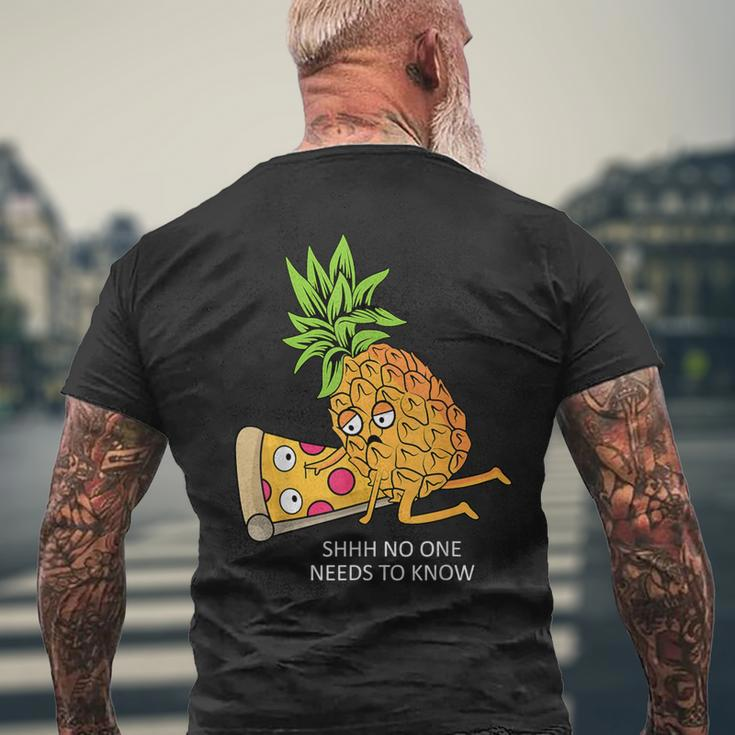 Pineapple Belongs On Pizza Lover Food Pun Men's T-shirt Back Print Gifts for Old Men