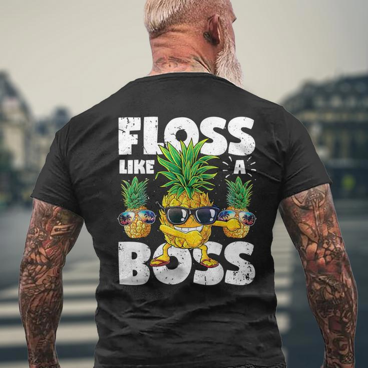Pineapple Sunglasses Floss Like A Boss Aloha Beaches Men's T-shirt Back Print Gifts for Old Men