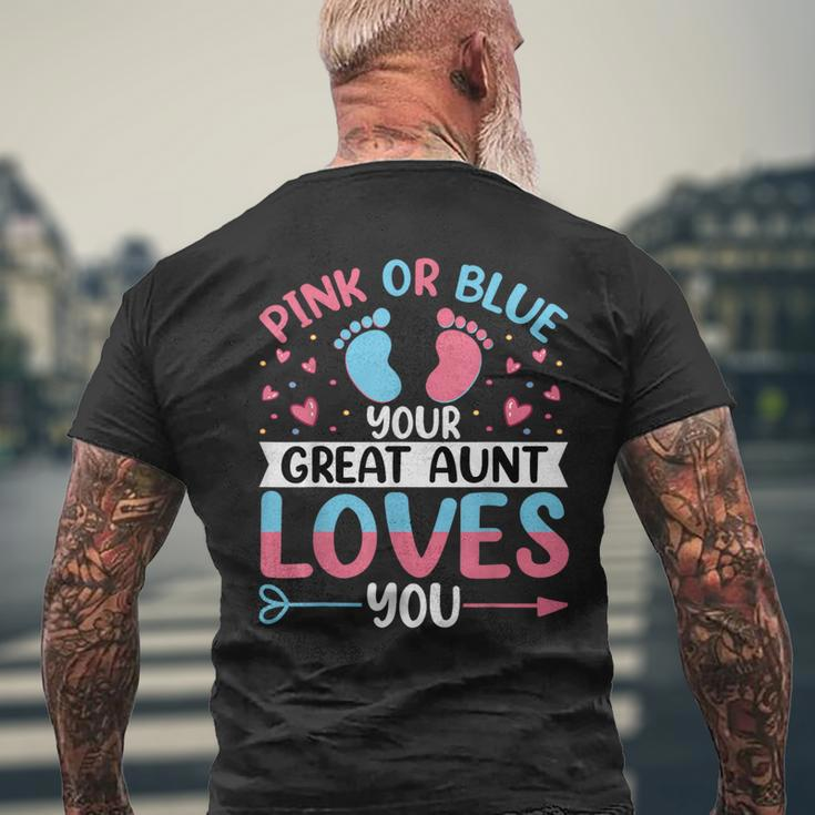 Pink Or Blue Great Auntie Loves You Gender Reveal Men's T-shirt Back Print Gifts for Old Men