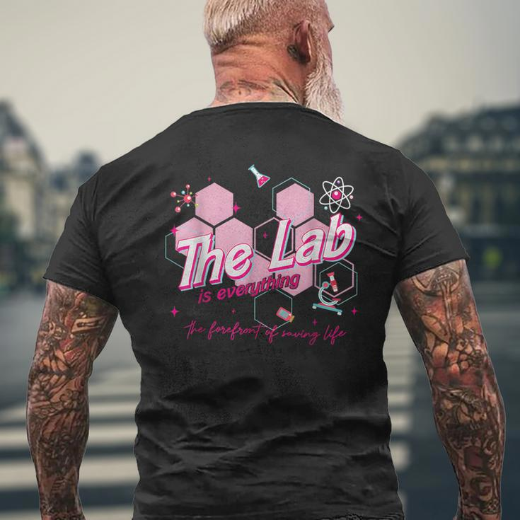Pink Retro Lab Week 2024 Medical Lab Science Men's T-shirt Back Print Gifts for Old Men