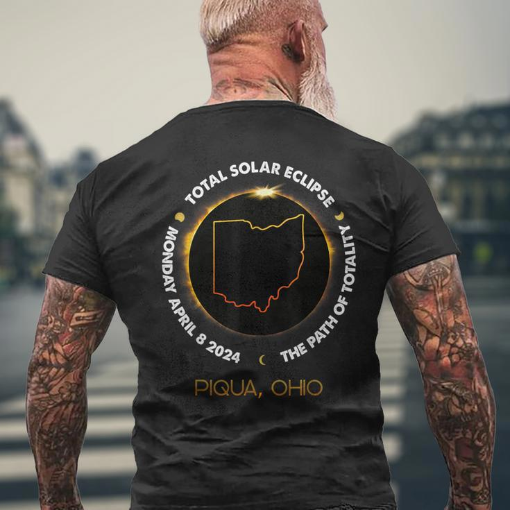 Piqua Ohio Total Solar Eclipse 2024 Men's T-shirt Back Print Gifts for Old Men