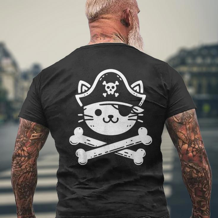 Pirate Cat Crossbones Cat Lover Cats Kitten Owner Men's T-shirt Back Print Gifts for Old Men
