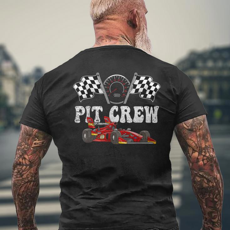 Pit Crew Race Car Hosting Parties Racing Family Themed Men's T-shirt Back Print Gifts for Old Men