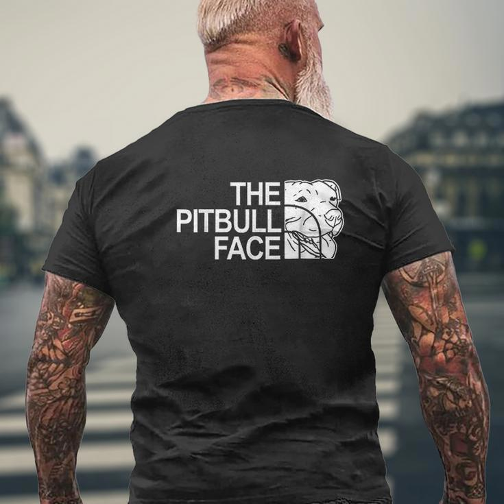 The Pitbull Face Dog Pitbull Mens Back Print T-shirt Gifts for Old Men