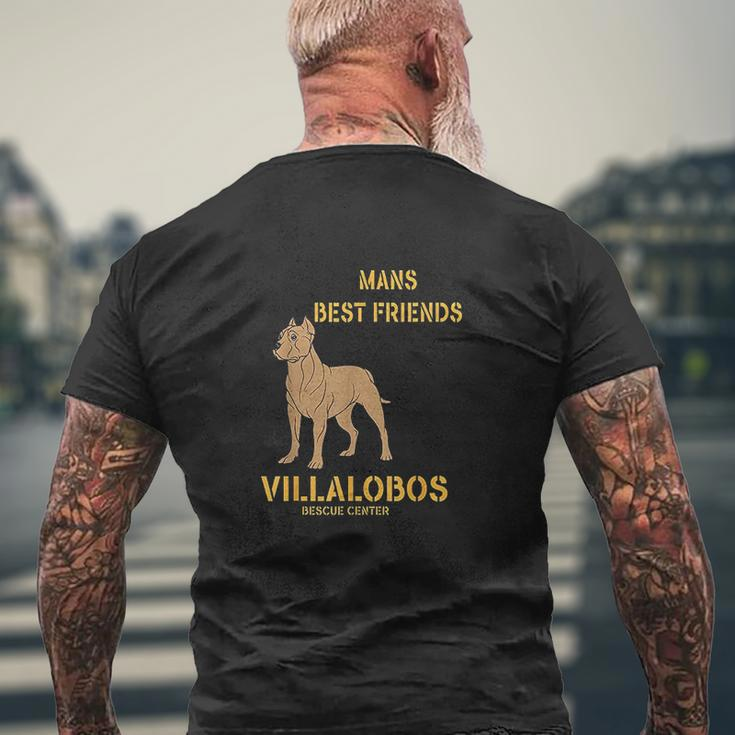 Pitbull Mans Best Friend Villalobos Rescue Mens Back Print T-shirt Gifts for Old Men