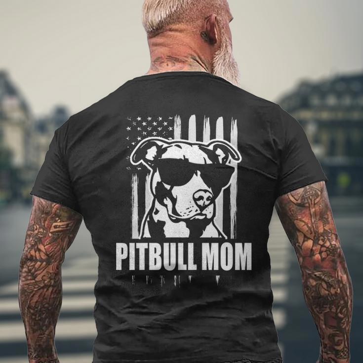 Pitbull Mom Proud American Pit Bull Dog Men's T-shirt Back Print Gifts for Old Men