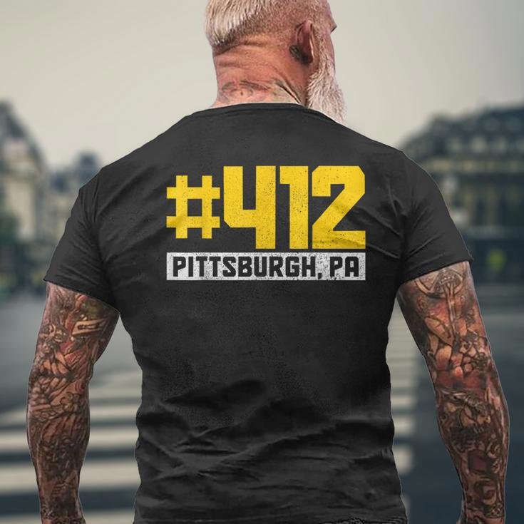 Pittsburgh 412 Area Pennsylvania Yinz Vintage Pride Yinzer Men's T-shirt Back Print Gifts for Old Men