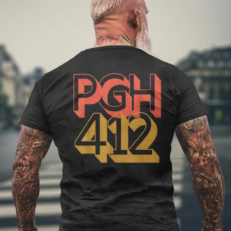 Pittsburgh 412 Pgh Pennsylvania Sl City Retro Home Pride Men's T-shirt Back Print Gifts for Old Men