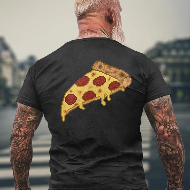 Pixel Pizza Men's T-shirt Back Print Gifts for Old Men
