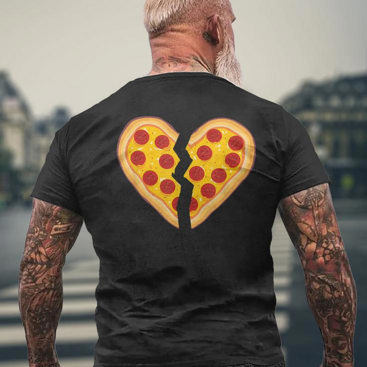 Pizza Broken Heart Pepperoni Slice Heartbreak Men's T-shirt Back Print Gifts for Old Men