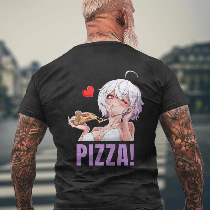 Pizza Lover Anime T-Shirt mit Rückendruck Geschenke für alte Männer