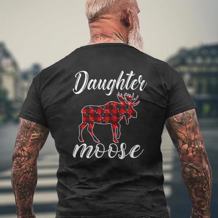 Plaid Daughter Moose Christmas Light Matching Costume Family Mens Back Print T-shirt Gifts for Old Men