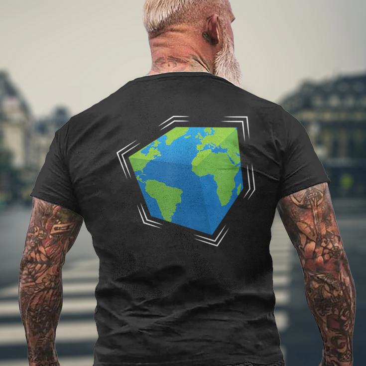 Planet Earth World As Cube Solar System Astronomers Men's T-shirt Back Print Gifts for Old Men