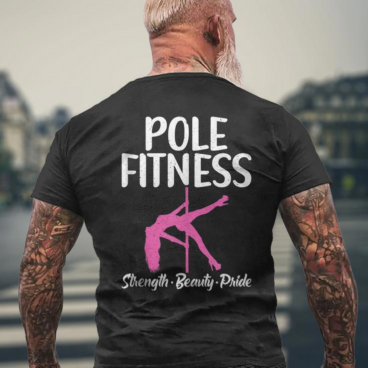 Pole Fitness Strength Beauty Pride Pole Dance Men's T-shirt Back Print Gifts for Old Men