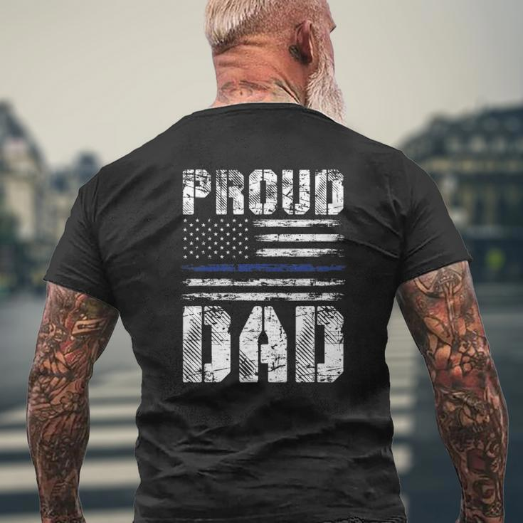 Police Officer Father's Day Us Pride Police Mens Back Print T-shirt Gifts for Old Men