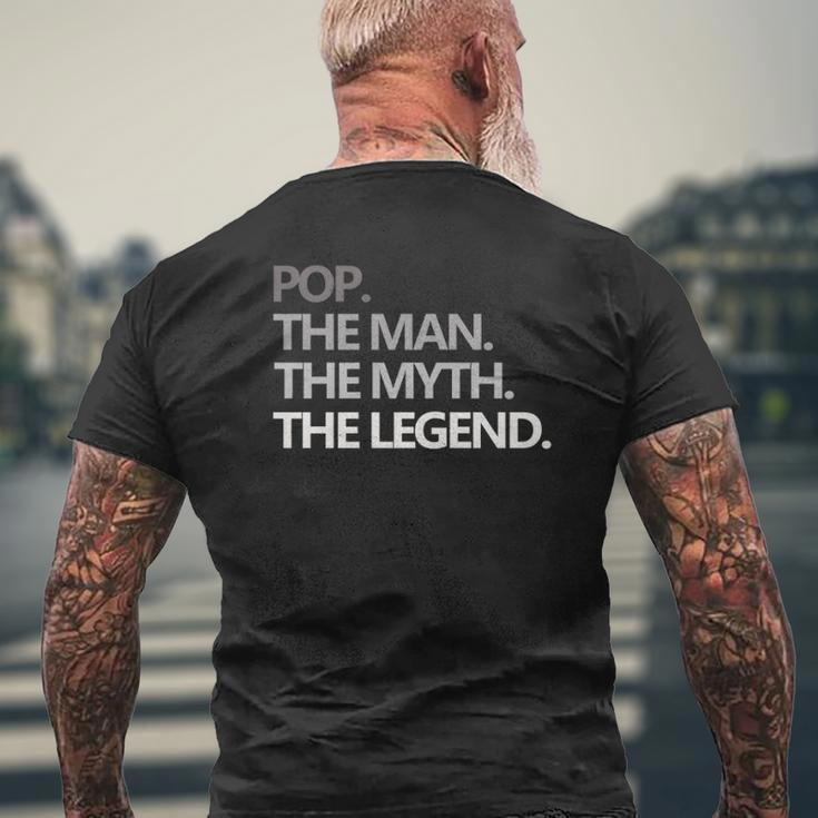 Pop The Man Myth Legend Father's Day Mens Back Print T-shirt Gifts for Old Men