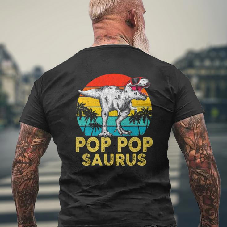 Pop Popsaurus Matching Family DinosaurRex Pop Pop Saurus Mens Back Print T-shirt Gifts for Old Men